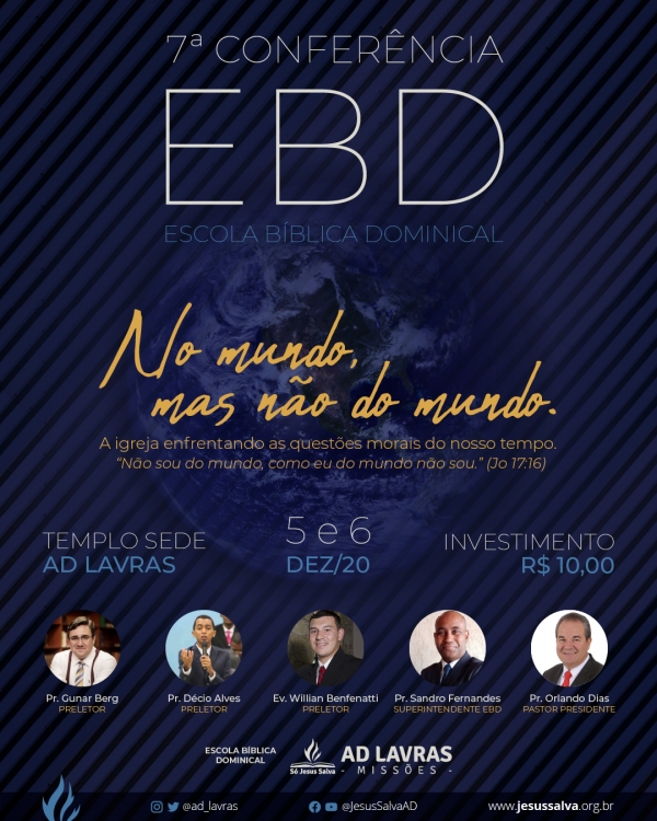 7ª Conferência da EBD será realizada nos dias 5 e 6 de dezembro