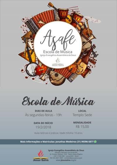 Escola de m&uacute;sica ter&aacute; in&iacute;cio em fevereiro, matricule-se