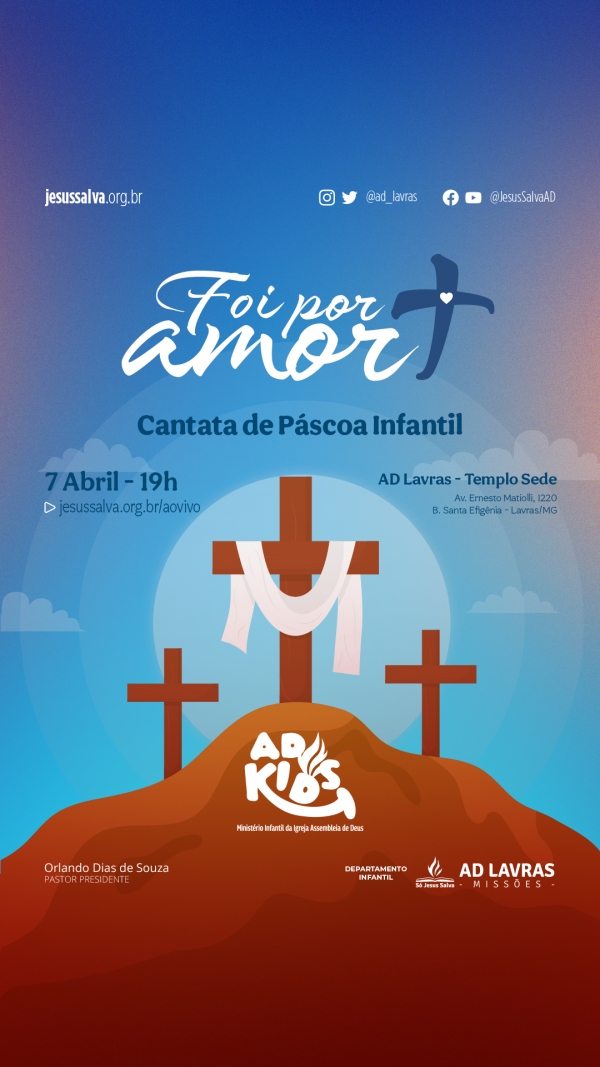 Cantata de Páscoa Infantil será realizada na sexta-feira, dia 7 de abril