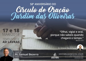 Festividade irá comemorar os 58 anos do Círculo de Oração Jardim das Oliveiras