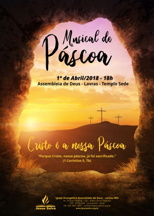 Musical de Páscoa será realizado no dia 1º de Abril