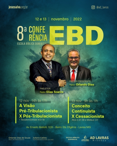 8&ordf; Confer&ecirc;ncia EBD - Escola B&iacute;blica Dominical, fa&ccedil;a sua inscri&ccedil;&atilde;o e participe
