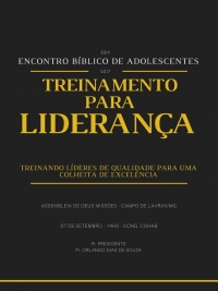 Encontro para L&iacute;deres de Adolescentes ser&aacute; realizado no dia 7/9