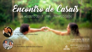 Encontro de Casais será realizado no dia 26 de Agosto