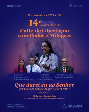 14º Aniversário do Culto de Libertação com Poder e Milagres