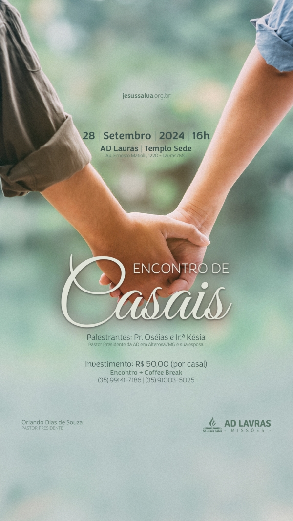 Encontro de Casais será realizado no dia 28 de setembro, inscreva-se e participe