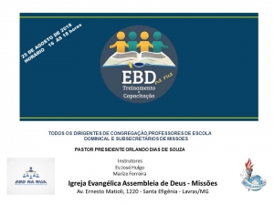 Participe do Treinamento e Capacitação do EBD na Rua