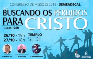 Congresso de Missões da Semeadecal será realizado no final de outubro/2019