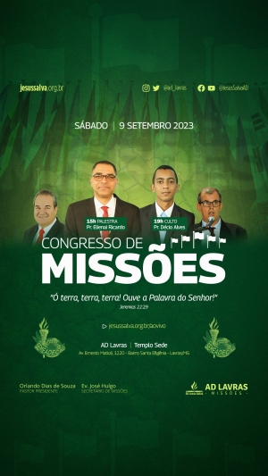 Congresso de Missões 2023 será realizado no dia 9 de setembro