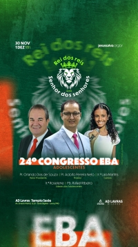 24&ordm; Congresso do EBA - Adolescentes ser&aacute; nos dias 30/11 e 1/12 em Lavras