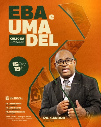 Culto EBA e Umadel de fevereiro ser&aacute; realizado no dia 15