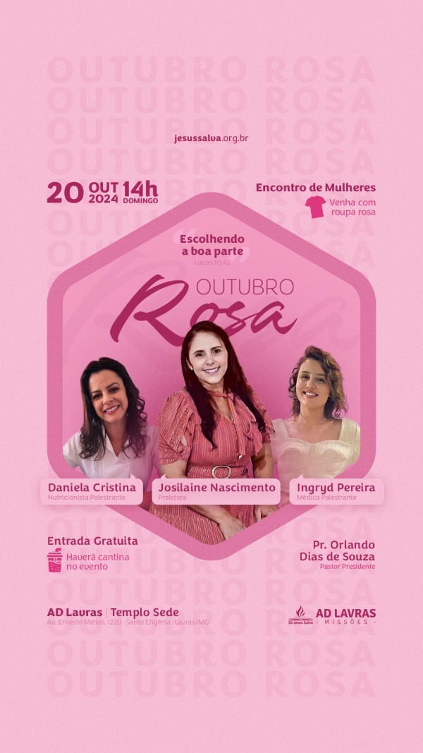 Encontro de Mulheres no Outubro Rosa será no dia 20