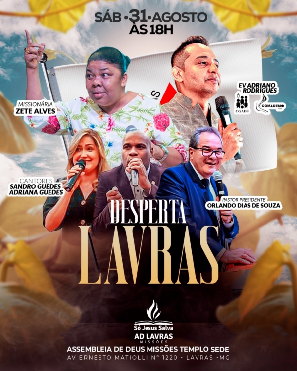 Desperta Lavras será realizado no dia 31 de agosto com a presença da missionária Zete Alves