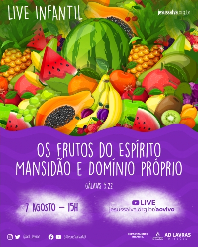 Live para as crian&ccedil;as ser&aacute; realizada no s&aacute;bado 7 de agosto