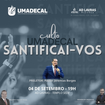 Culto Umadecal ser&aacute; realizado no s&aacute;bado 4/9