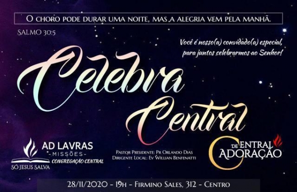 Celebra Central será realizado no próximo sábado 28/11